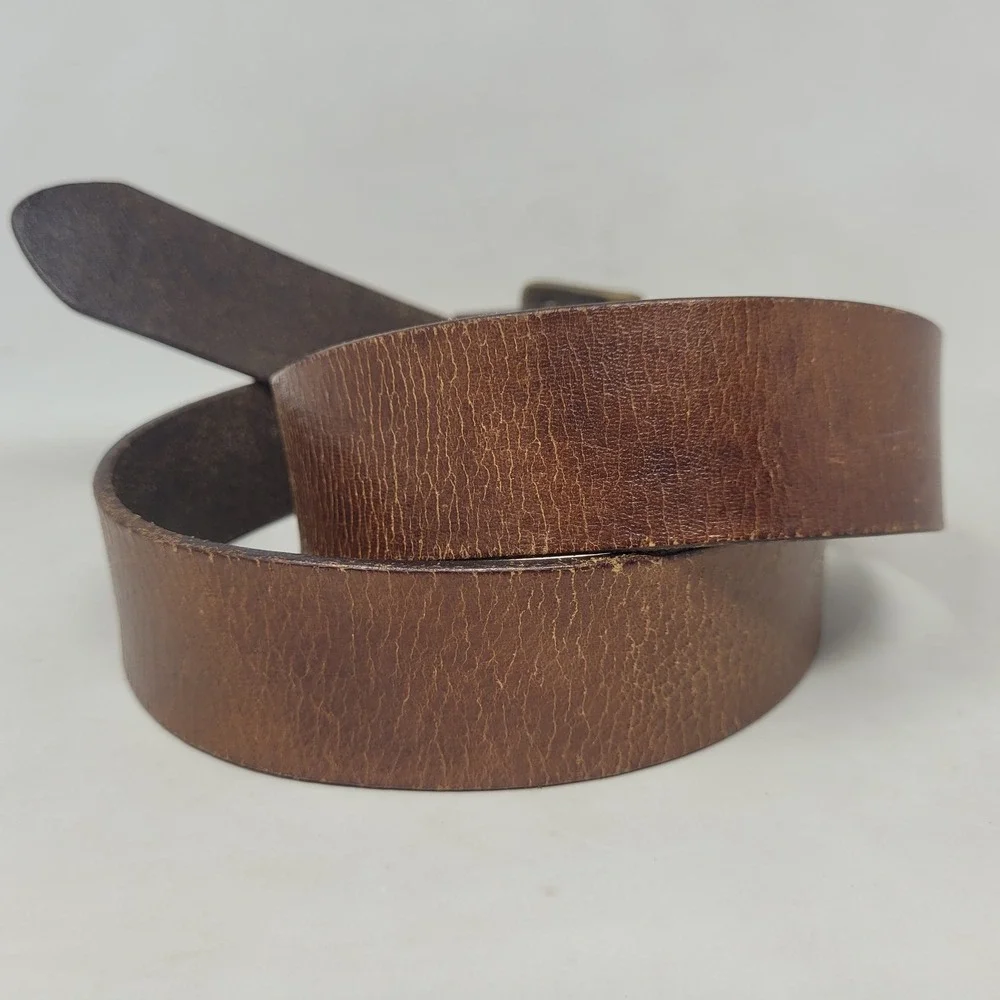 Brown Leather Belt 36 Brown Distressed Rugged Utility Two Tone Rustic Heritage
